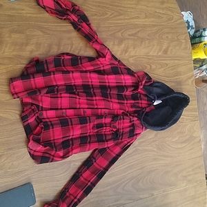 Hooded Plaid long sleeve